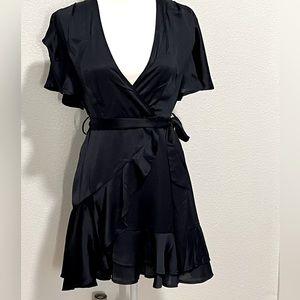 NEW! HELLO MOLLY Faux Satin Navy Wrap Dress ⭐️⭐️⭐️⭐️⭐️⭐️⭐️⭐️⭐️⭐️⭐️⭐️⭐️⭐️…